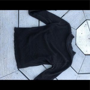 Cropped black turtleneck